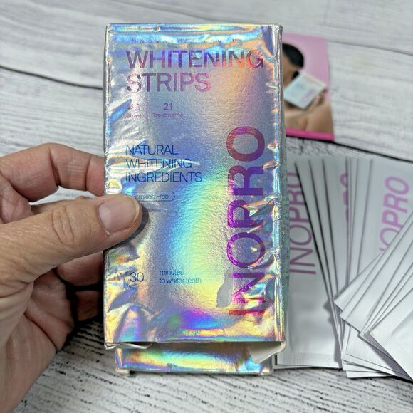 INOPRO Teeth Whitening Strips 21 Treatments Kit Whitener Peroxide FREE Open Box - Picture 3 of 4